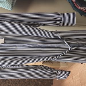 Loft blue striped shirtdress XS